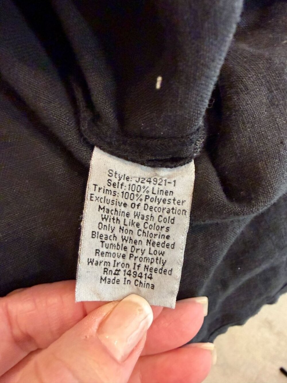 Johnny Was Maris Linen split line Peasant blouse Black NWT - Size XS - Picture 3 of 7
